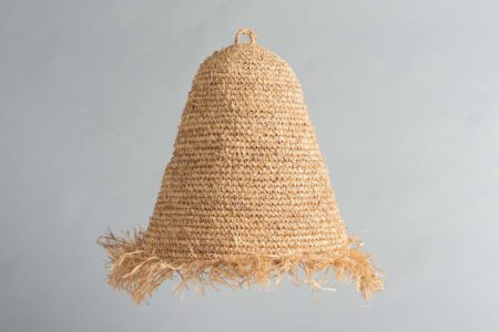 Pantalla de Lampara Fibra Natural Conica/ Flecos