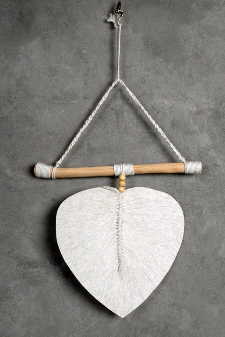 Colgante Simple Corazon Fibra Natural